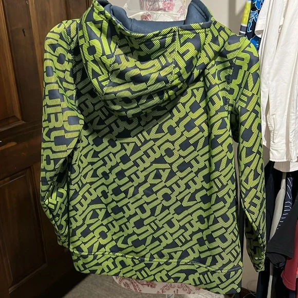 Under Armour Youth Snall Green Grey Gull Zip Hoodie - Picture 4 of 4